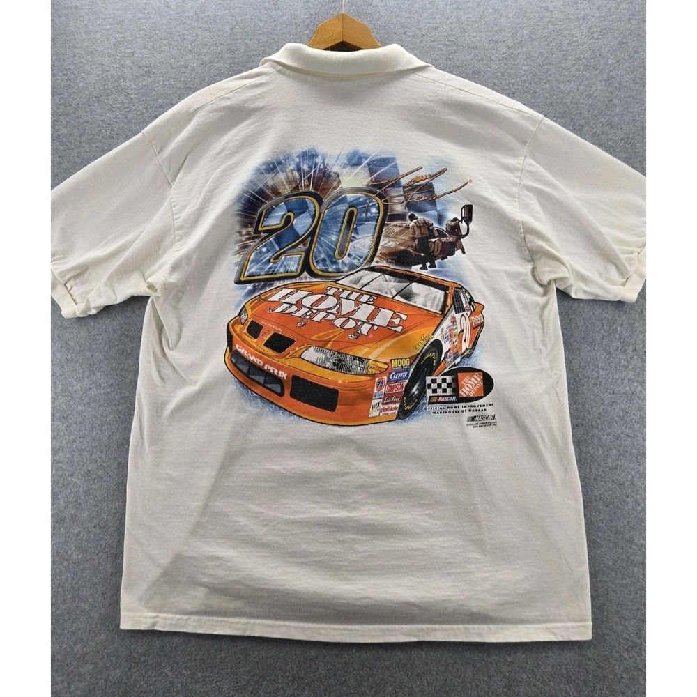 Vintage 2000 Tony Stewart Home Depot NASCAR Double Duty Home Depot Polo Shirt XL